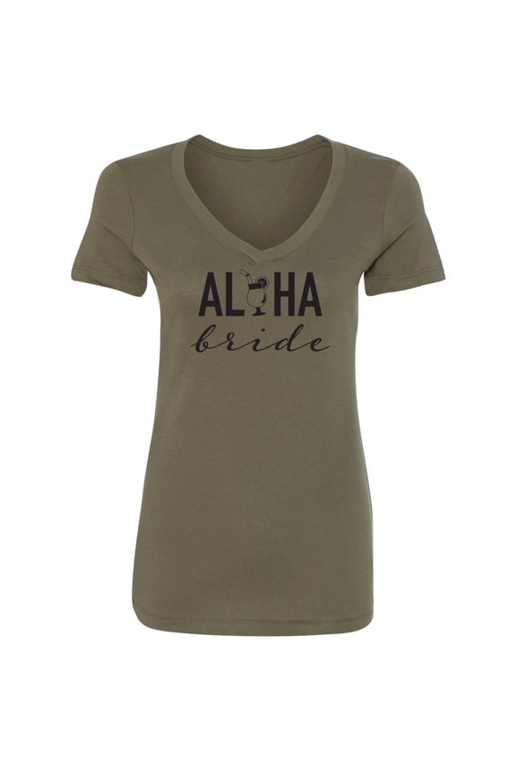 Aloha Bride (cocktail) Womens V-Neck Tee