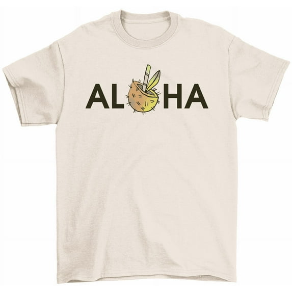 Aloha Coconut Drink Hawaiian Beach Vibes T-Shirt Hawaii Travel Tees