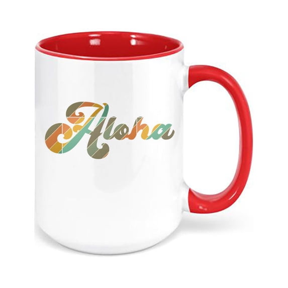 Aloha Coffee Mug, Aloha, Aloha Cup, Hawaii Cup, Sublimated Mug, Birthday Gift Idea, Aloha Drink ware, Aloha Coffee Cup, Trendy Mugs, RED