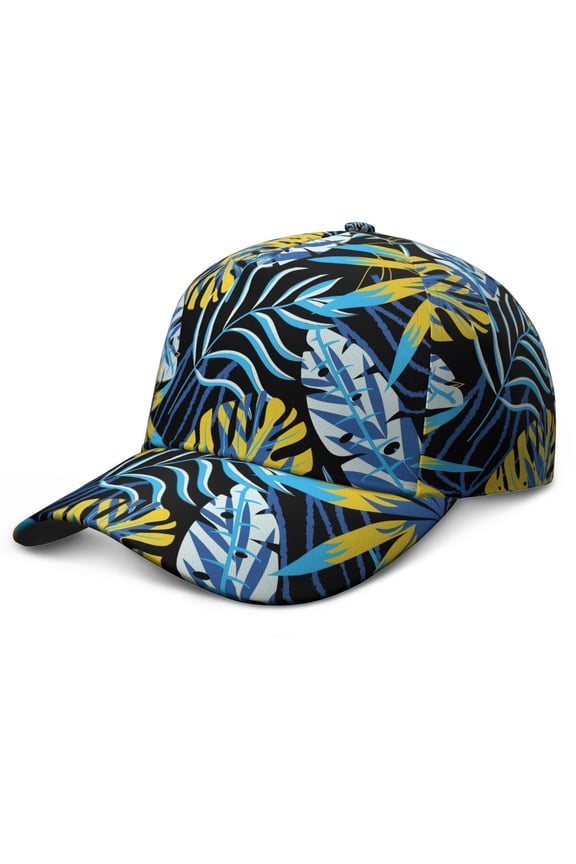 Aloha Dad Hat, Washed Unstructured Baseball Cap with Lightweight Breathable Fabric, Tropical Plant and Leafy Design Adjustable Cap for Spring Summer Hiking