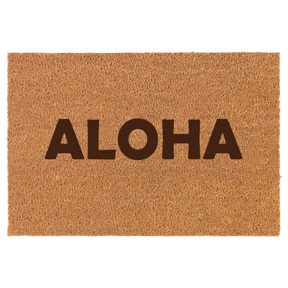 Aloha Doormat Brown Natural Coir Rectangular Front Entry Non Slip Door Mat (18 in. x 30 in.)