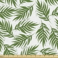 thumbnail image 1 of Ambesonne Aloha Fabric by the Yard Upholstery, Spots and Island Leaves Flora, 3 Yards, Olive Green and White, 1 of 4