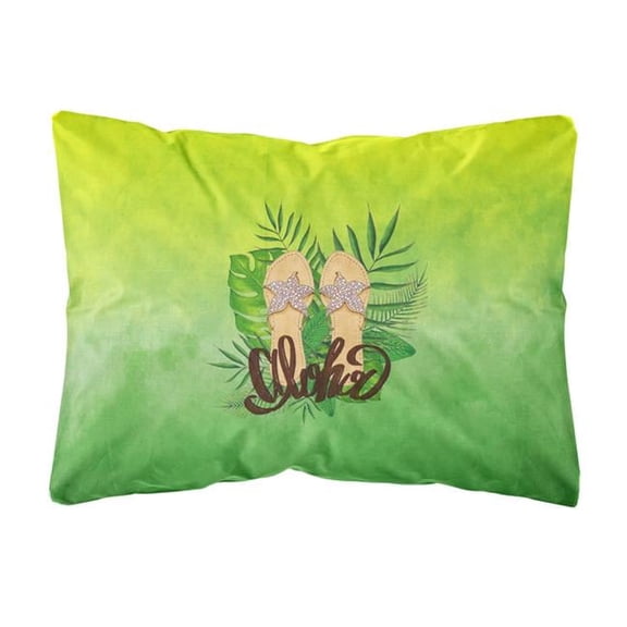 Aloha Flip Flops Canvas Fabric Decorative Pillow