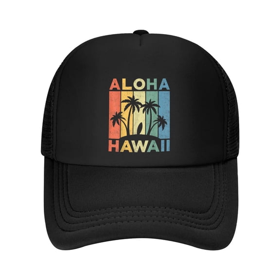 Aloha Hawaii Hawaiian Island Palm Beach Surfboard Surf Baseball Cap