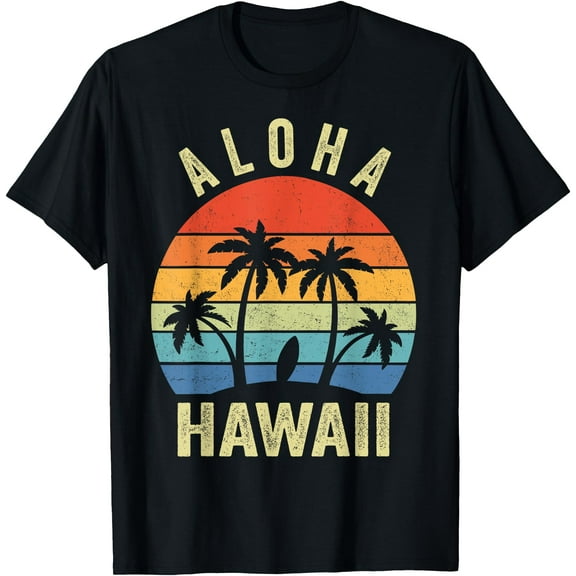 Aloha Hawaii Hawaiian Island Palm Beach Surfboard Surf Unisex T-Shirt for Men Women