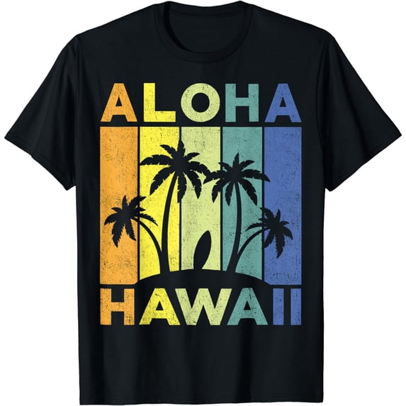 Aloha Hawaii Hawaiian Island Retro Vintage 1980s Throwback T-Shirt