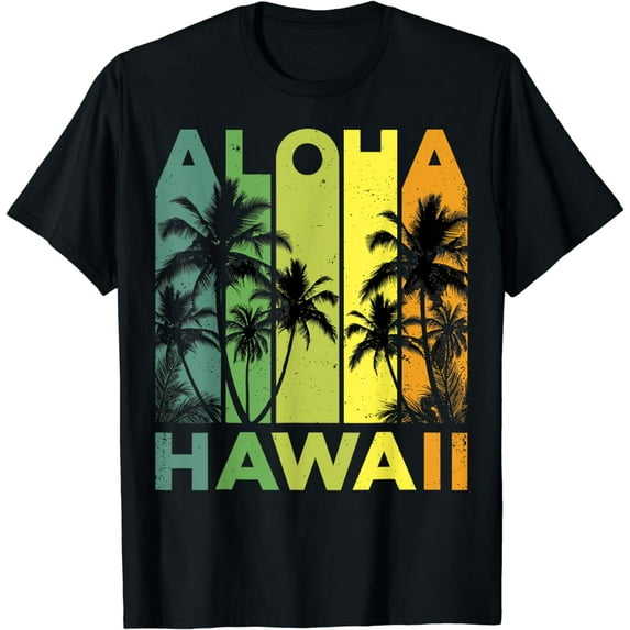 Aloha Hawaii Hawaiian Island Retro Vintage 1980s Throwback T-Shirt
