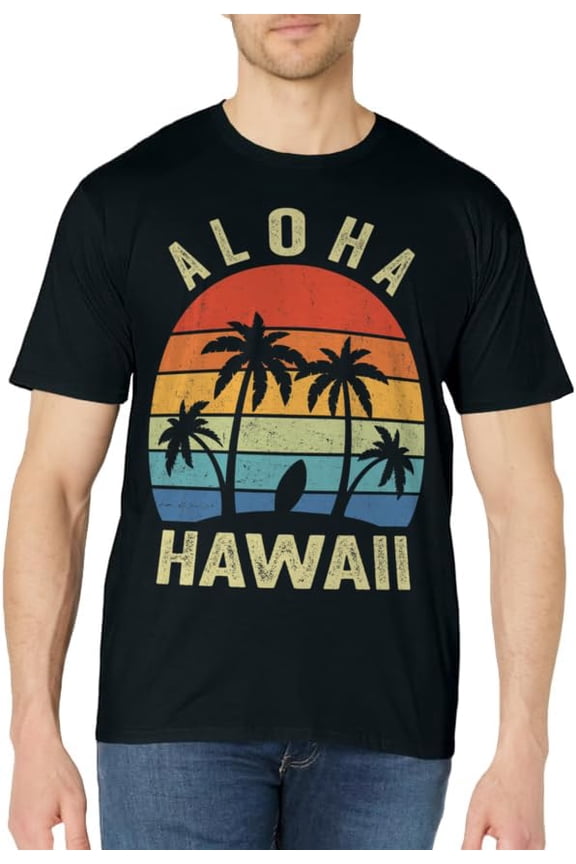 Aloha Hawaii Hawaiian Island Shirt Palm Beach Surfboard Surf T-Shirt