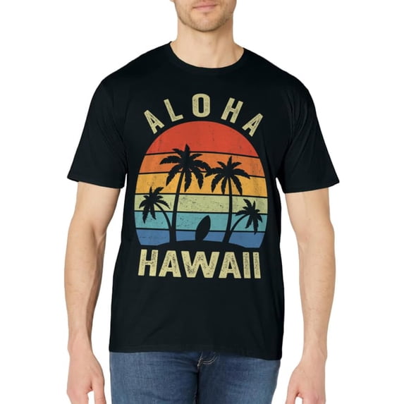 Aloha Hawaii Hawaiian Island Shirt Palm Beach Surfboard Surf T-Shirt