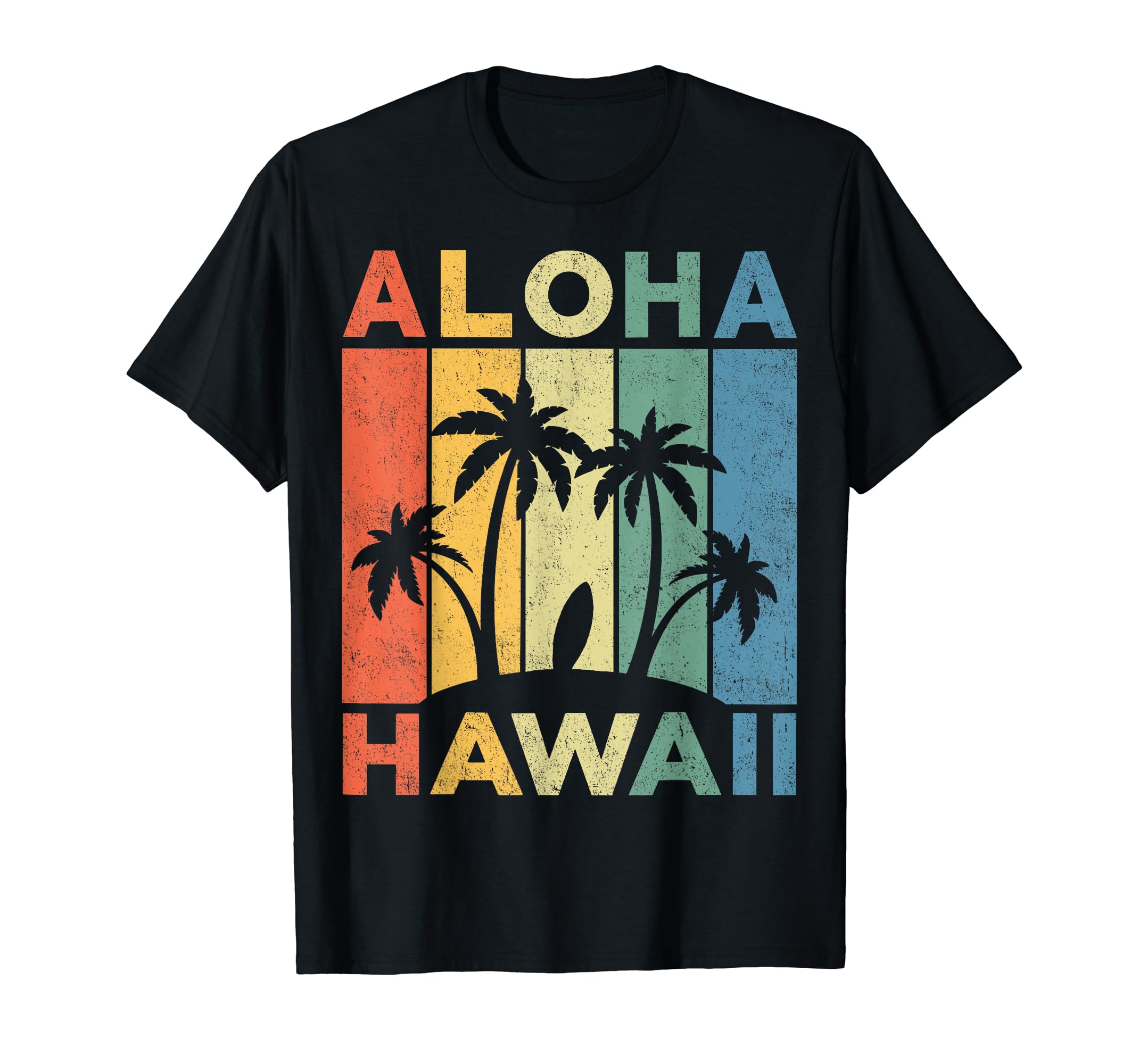 Aloha Hawaii Hawaiian Island Shirt Palm Beach Surfboard Surf TShirt