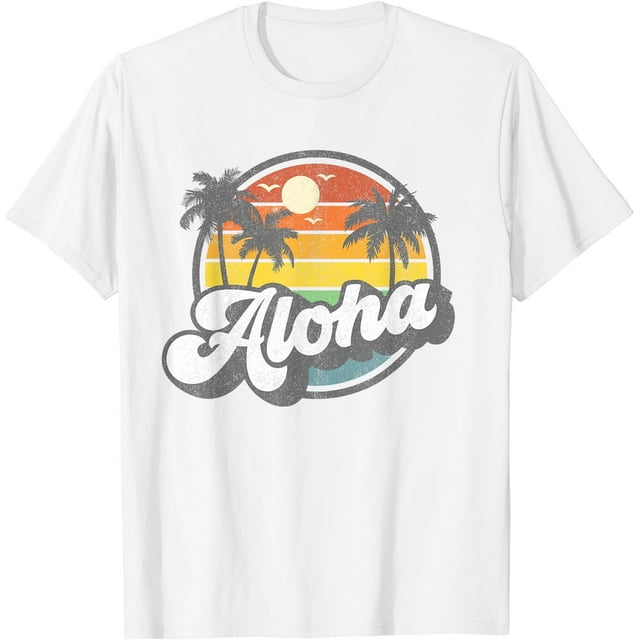 Aloha Hawaii Hawaiian Island Vacation Palm Trees Beach Gift T-Shirt ...