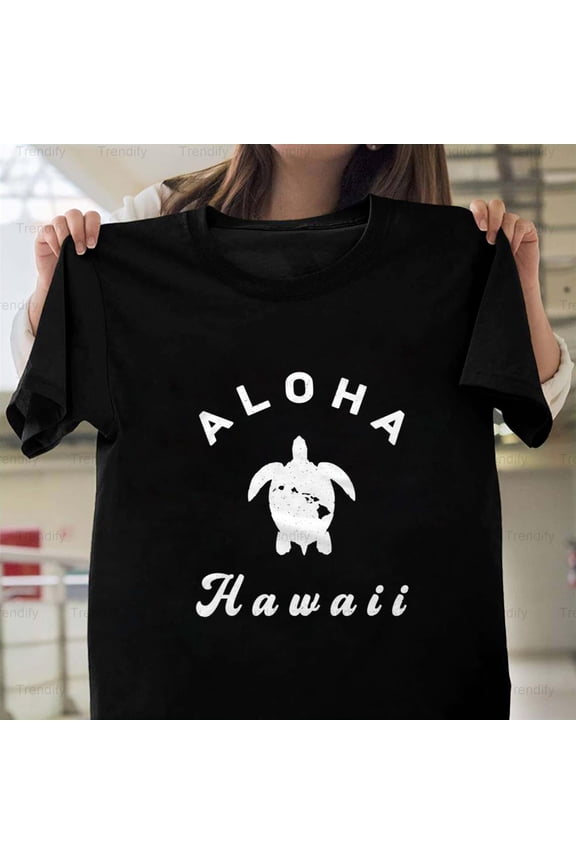 Aloha Hawaii Hawaiian Islands Sea Turtle Themed Graphic Gift H12776 Unisex T-Shirt, Up to 5XL Available