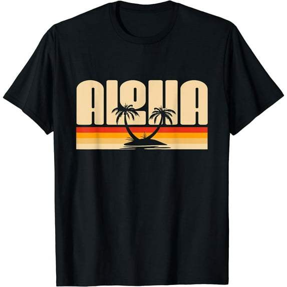 Aloha Hawaii Hawaiian T-Shirt Black 2X-Large