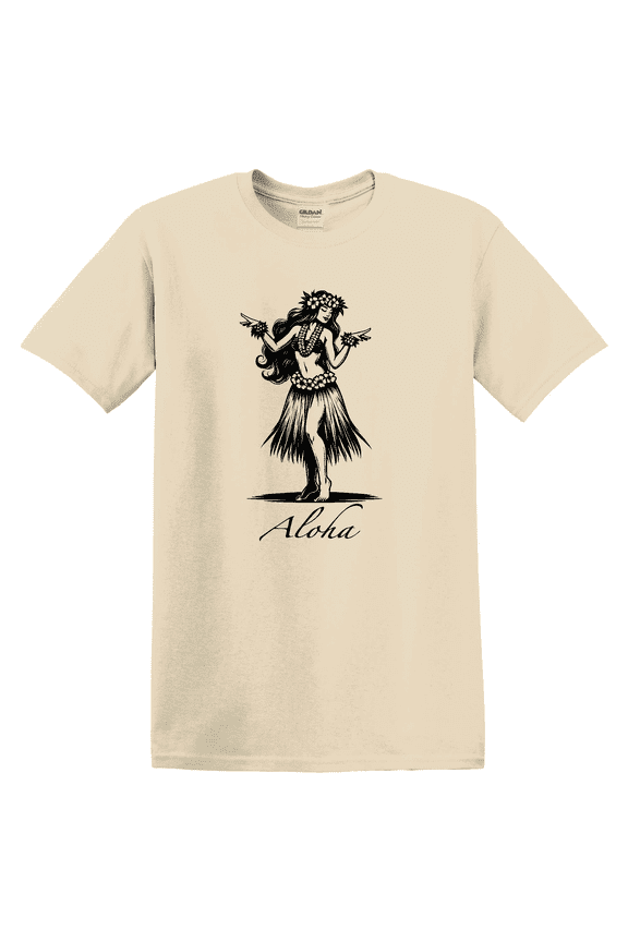 Aloha Hawaii Hawaiian Vintage Wahine Hula Dance Dancer Girl T-shirt