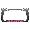 thumbnail image 1 of Aloha Hawaii Hibiscus Floral Flowers Design Palm Tree Heavy Duty Metal License Plate Frame Auto License Plate Frame/Car Accessories (Black/D.Pink), 1 of 6
