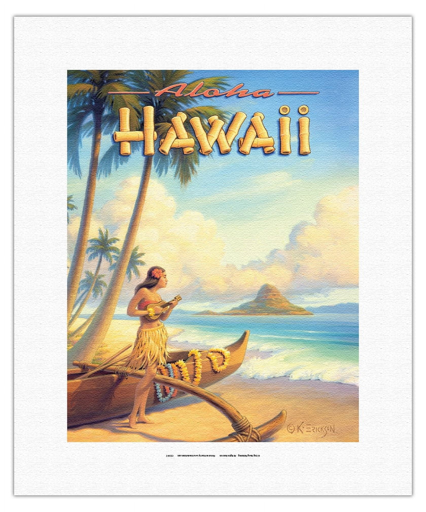 Aloha Hawaii - Hula Girl Playing Ukulele - Mokoliʻi Island (Chinaman's ...