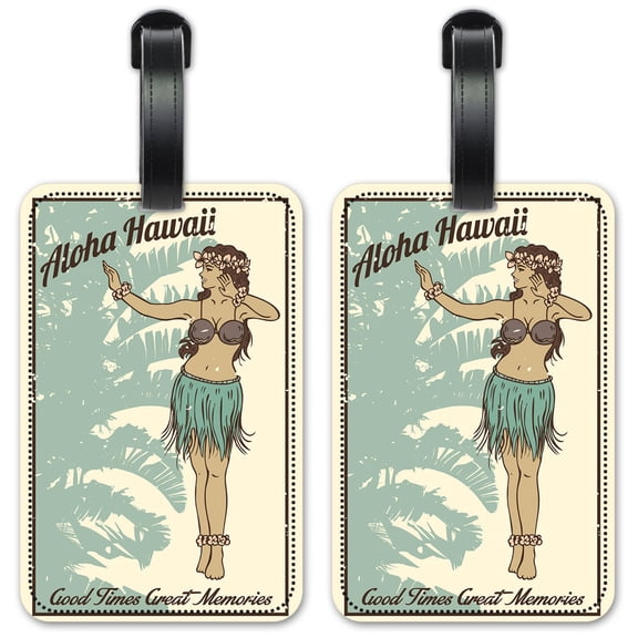 Aloha Hawaii - Luggage ID Tags / Suitcase Identification Cards - Set of 2