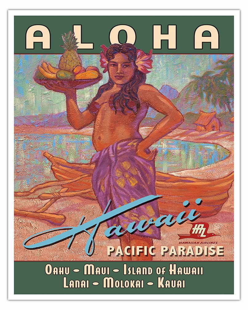 Aloha Hawaii - Pacific Paradise - Hawaiian Airways - Vintage