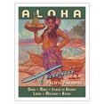 thumbnail image 1 of Aloha Hawaii - Pacific Paradise - Hawaiian Airways - Vintage Hawaiian Travel Poster by Rick Sharp - Fine Art Matte Paper Print (Unframed) 20x26in, 1 of 4