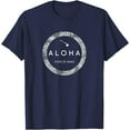 thumbnail image 1 of Aloha Hawaii Palm Tree Feel the Aloha Hawaiian Spirit Unisex T-Shirt for Men Women,Navy Color,Size YXS, 1 of 5