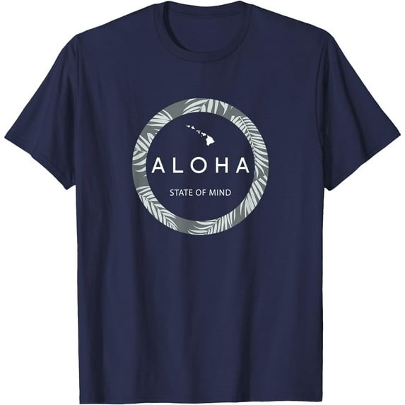 Aloha Hawaii Palm Tree Feel the Aloha Hawaiian Spirit Unisex T-Shirt for Men Women,Navy Color,Size YXS
