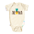 thumbnail image 1 of Aloha Hawaii Pineapple Shirt Premium Custom Baby Clothes Unisex Baby Announcement Gift for Mom Newborn Outfit 0-3m Natural, 1 of 2