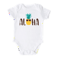 thumbnail image 1 of Aloha Hawaii Pineapple Shirt Premium Custom Baby Clothes Unisex Baby Announcement Gift for Mom Newborn Outfit 0-3m White, 1 of 2