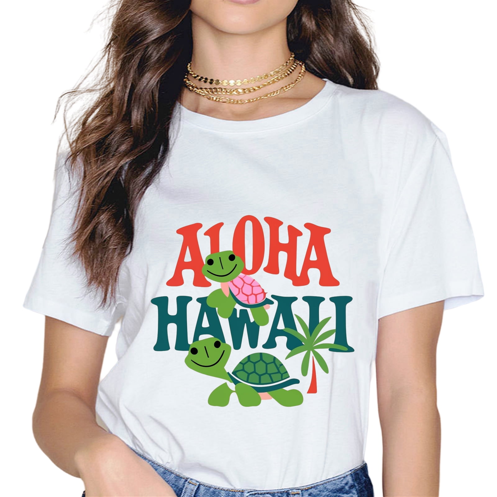 Aloha Hawaii Sea Turtle Hawaiian Beach T-Shirt - Walmart.com