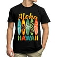 thumbnail image 1 of Aloha Hawaii Surf Vacay Men Tops T-Shirt Holiday Graphics Casual Short Sleeve Crew Neck Shirts Gift Tee Black X-Large, 1 of 3