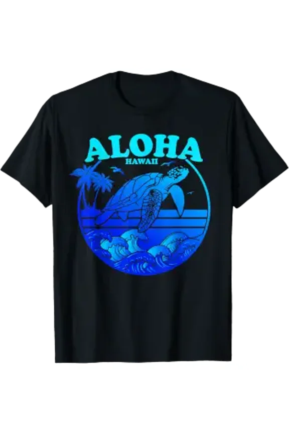 Aloha Hawaiian Beach Maori Sunset Turtle T-Shirt