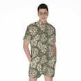 thumbnail image 1 of Aloha Hawaiian Camo Flower Pattern Short Sleeve Men'S Rompers, Tropical Hawaiian Aloha Floral Casual Summer Jumpsuits Outfit, 1 of 4