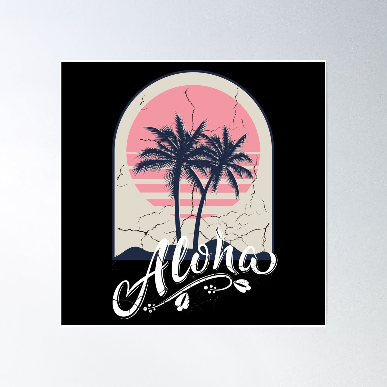 Aloha Hawaiian Island Poster Wall Art, Modern Wall Decor, 24x24