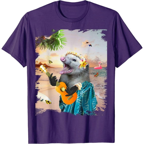 Aloha Hawaiian Possum Opossum Beach Funny Unisex T-Shirt for Men Women Kids Toddler,Purple Color,Size YXS