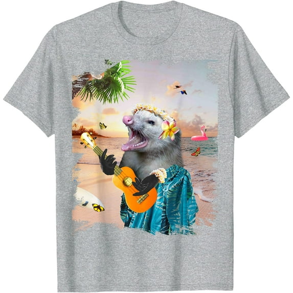 Aloha Hawaiian Possum Opossum Beach Funny Unisex T-Shirt for Men Women Kids Toddler,Sport Grey Color,Size M