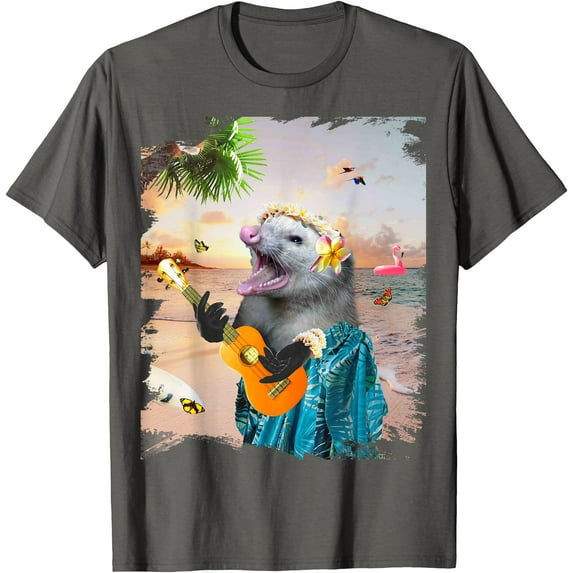 Aloha Hawaiian Possum Opossum Beach Funny Unisex T-Shirt for Men Women Kids Toddler,White Color,Size YS