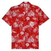 ALVISH Aloha Hawaiian Shirts for Men 66 Short Sleeve Button Down Holiday Red S
