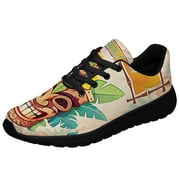 Aloha Hawaiian Tiki Luau Party Shoes Sneakers Black Size 7