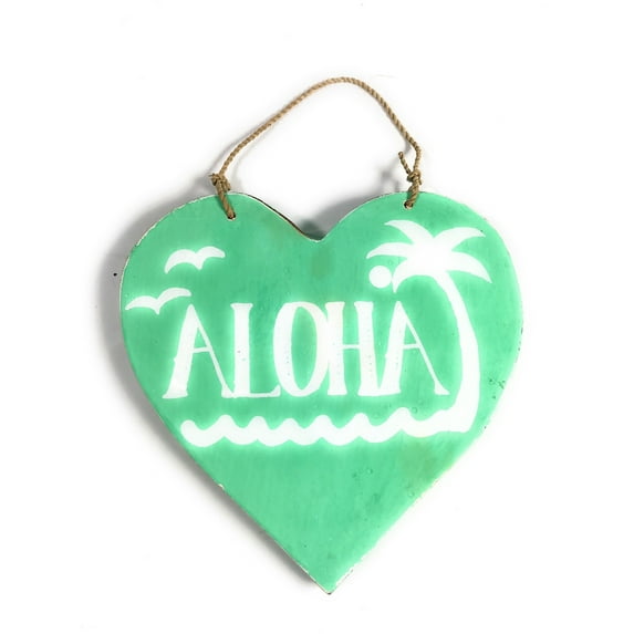 Aloha Heart Sign 5" - Turquoise | #snd25116t
