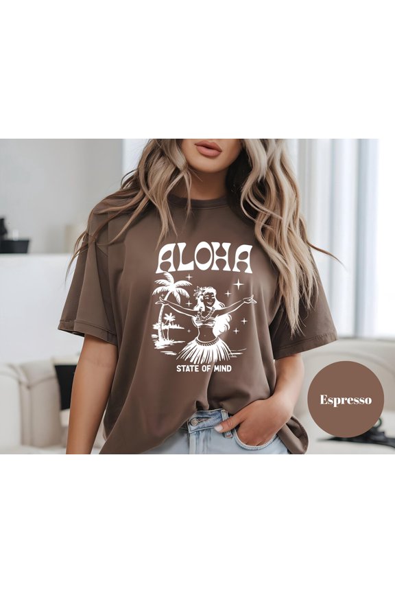Aloha Hula Girl Shirt: Retro Hawaiian Vacation Tee All Size S-5XL
