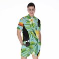 thumbnail image 1 of Aloha Keel-Billed Toucan Short Sleeve Men'S Rompers, Tropical Floral Hawaiian Toucan Toucan Casual Summer Jumpsuits Outfit, 1 of 4