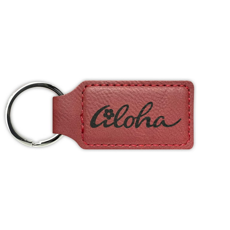 Keychain - Rectangle - Hawaii - Leather Keychain - Rectangle - Hawaii - Leather