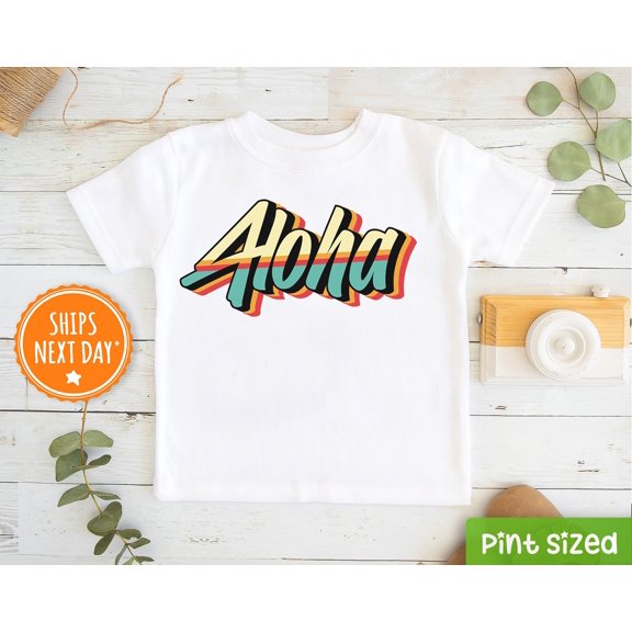Aloha Kids Shirt, Hawaii Toddler Shirt, Vintage Baseball Tee TODDLER SHORT SLEEVE TEE BELLA CANVAS 3001T