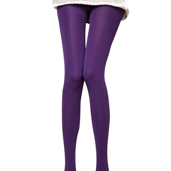 Aloha Lady Women Winter Warm Stockings Pantyhose Panty Hose Tights Step on Stretchy Leggings (Purple)