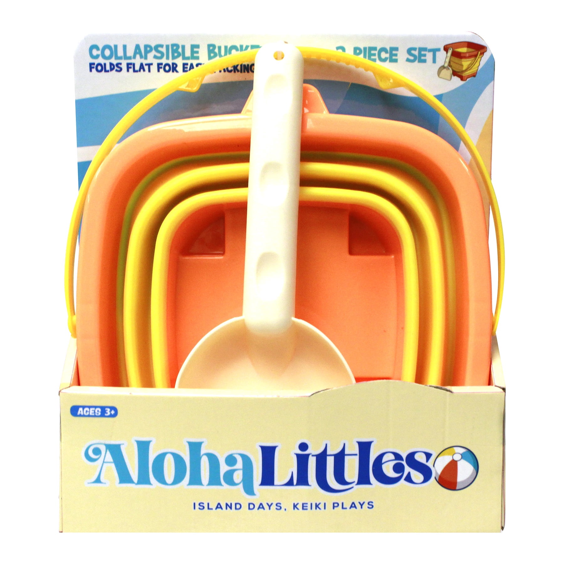 Aloha Littles Collapsible Bucket 2 Piece Beach Toy Set - Walmart.com
