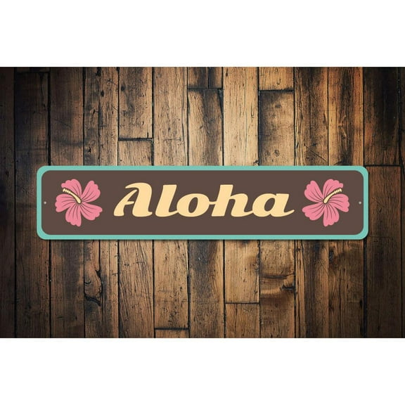 Aloha Novelty Decor, Metal Wall Sign - 4x18 Inches