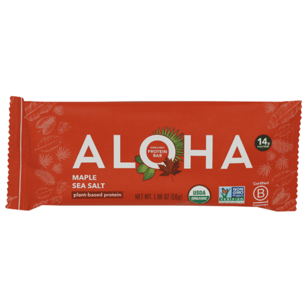 Aloha Organic Maple Sea Salt Plant-Based Protein Bar 1.98 oz - Pack of 2