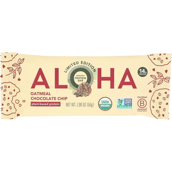 Aloha Organic Oatmeal Chocolate Chip Protein Bar 1.98 oz