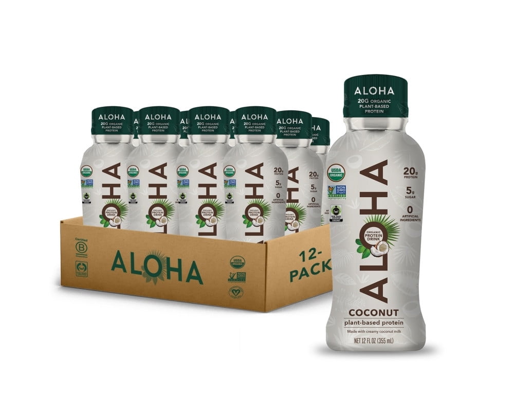Aloha Organic PlantBased Protein Shakes Coconut 12 fl oz Each