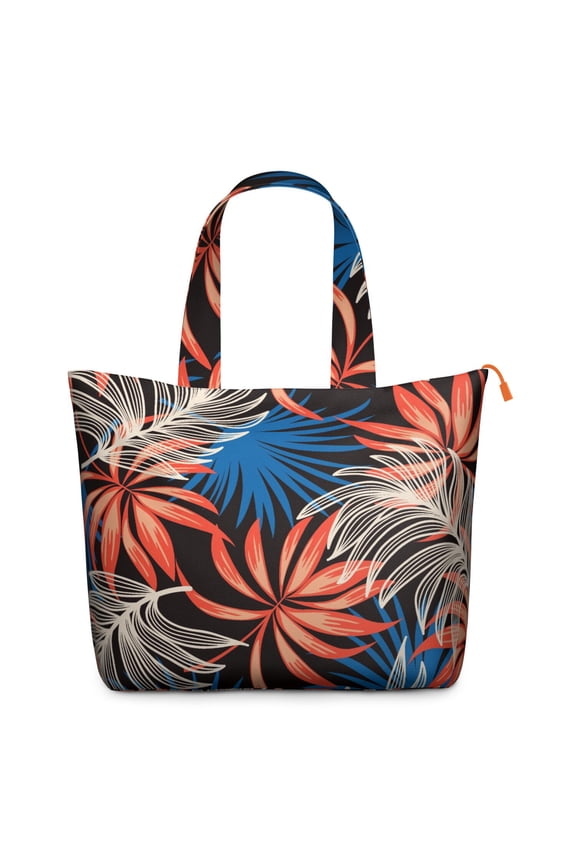 Aloha Palm Inspired Weekender Bag - Lightweight Large Capacity Tote with Zippered Pockets, Durable Handles, Tropical Plant Design for Travel, Work & Daily Essentials