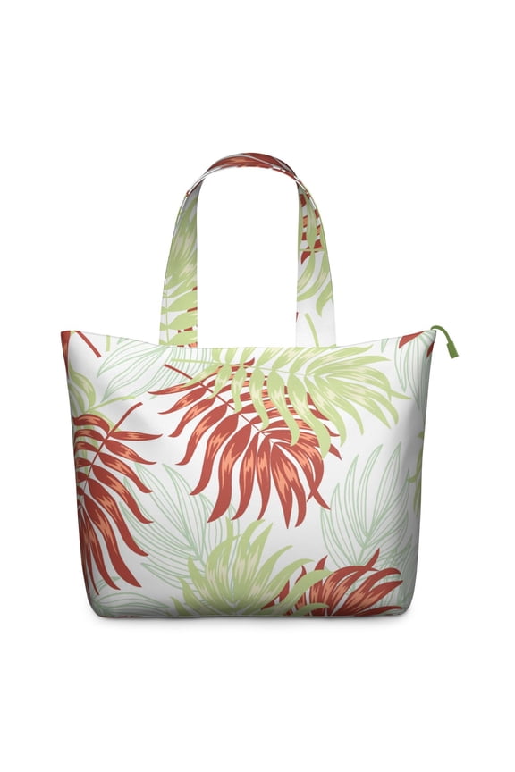 Aloha Palm Inspired Weekender Bag - Lightweight Large Capacity Tote with Zippered Pockets, Durable Handles, Tropical Plant Design for Travel, Work & Daily Essentials